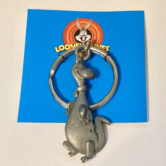 Vintage Flintstones Dino Dinosaur Keychain Keyring Looney Tunes Warner Bros. - Picture 2 of 9
